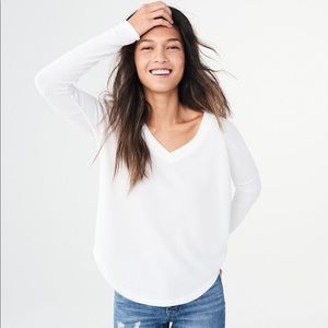 Long sleeve seriously soft waffle-knit top